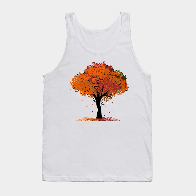 Autumn Leaves Tree Tank Top by citypanda